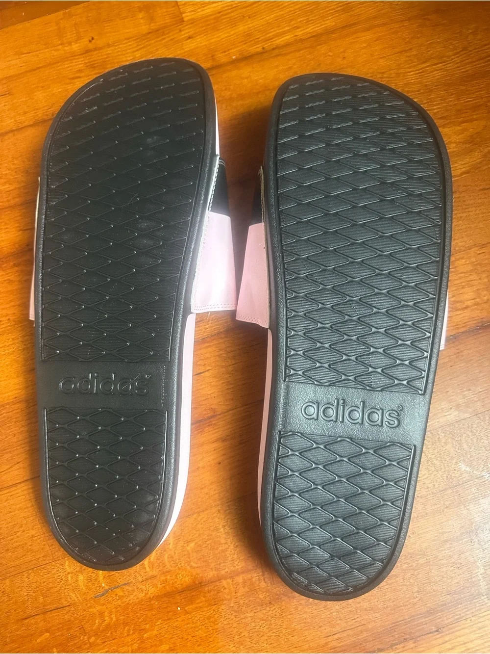 Adidas Unisex-Adult Adilette Comfort Sandals Slide Pink Black and White Size 18